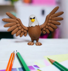 3D Printed Eagle Figurine – Handcrafted Bald Eagle Statue with Spread Wings