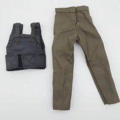 Fashion 1/6 Scale Black Bulletproof Vest with Canvas Pants clothes Model