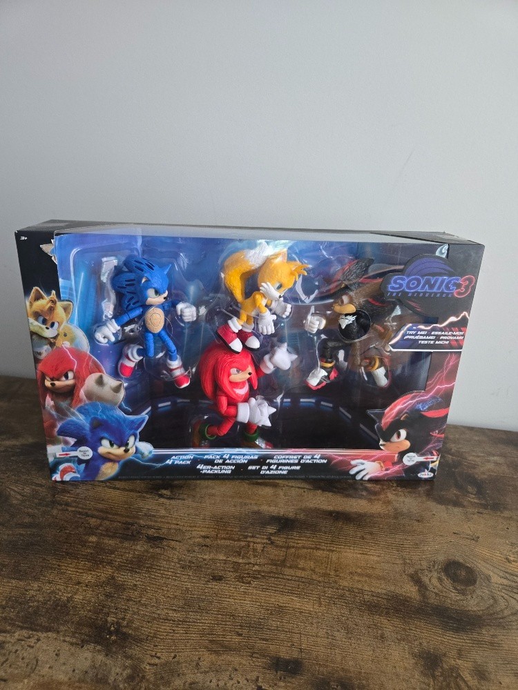 JAKKS Pacific Sonic the Hedgehog 3 Movie Action Figures 4-Pack (Lights Up!)