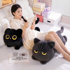 50-90cm Giant Black Cat Plush Toy Kawaii Cuddly Stuffed Pillow Kids Gift