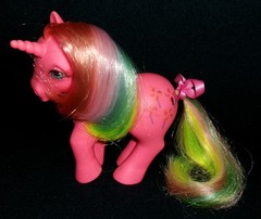 Rose: My Little Pony MLP Vintage Rainbow Unicorn Pinwheel EXCELLENT glittery G1