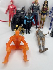 Lot of 14 Action Figures Marvel, DC, Power Rangers, Transformers Toy Bundle