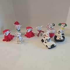 Disney 101 Dalmatians PVC Toys Figures Dog Lot Of 9 Cake Topper Car Dogs Puppy