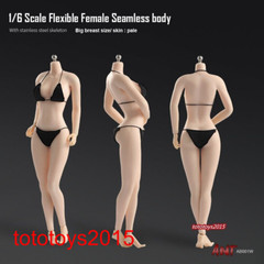 1:6 Pale Skin Large Bust Breast Flexible Female Seamless Body Figure Body Toy