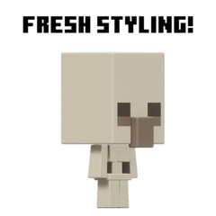 Minecraft Legends Skeleton Action Figure Mob Head Minis Toy Pixelated Design