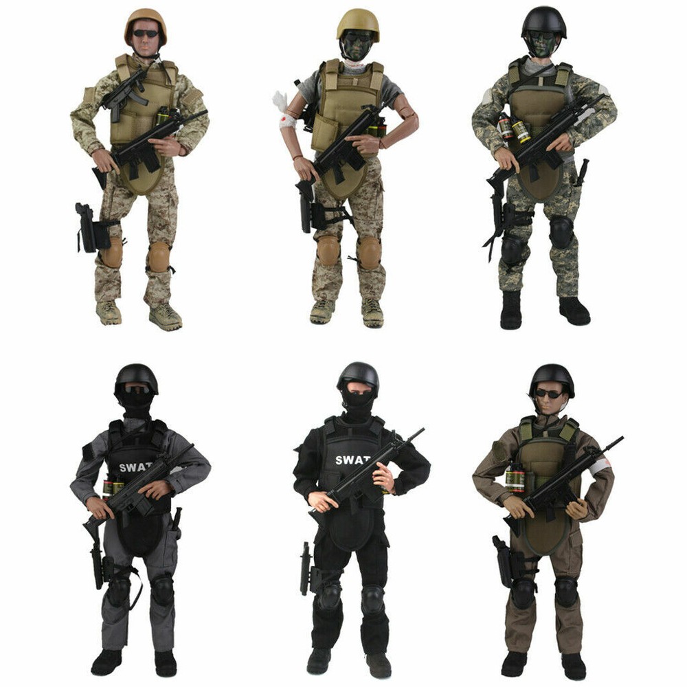 1/6 Military Army Combat Swat Police Soldier ACU Suit Figure Model Action Toys