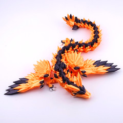 Lot 4 Articulated Winged Dragon Toys 11.25″ 3D Printed Dragon Fidget Desk Pets