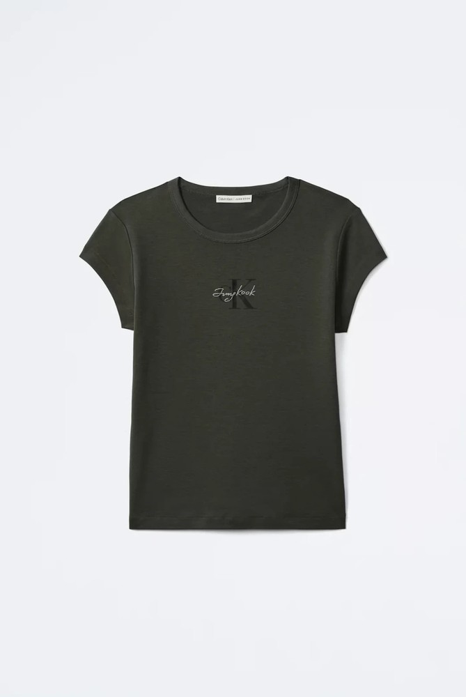 Jung Kook for Calvin Klein Monogram Baby Tee Black Brand New with Tag Size Small