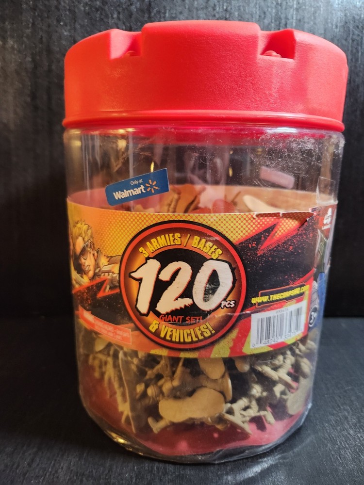 CORPS ELITE PLASTIC TOY SOLDIERS 100 PIECE BUCKET TAN SOLDIERS LANARD INCOMPLETE