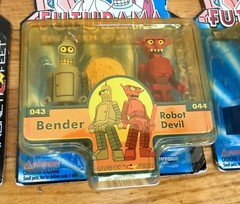 Vintage Futurama Toynami I-Men Toy Figure Lot Bender, Robot Devil, Zoidberg Set
