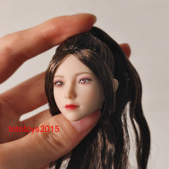 1/6 Beauty Female Head Sculpt with Movable Eyes for 12″ Action Figure Body Toy