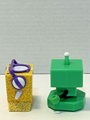 2 Rare LANKYBOX Loose Action Figures/DJ Boxy Series 5 & Green LankyBot Series 2