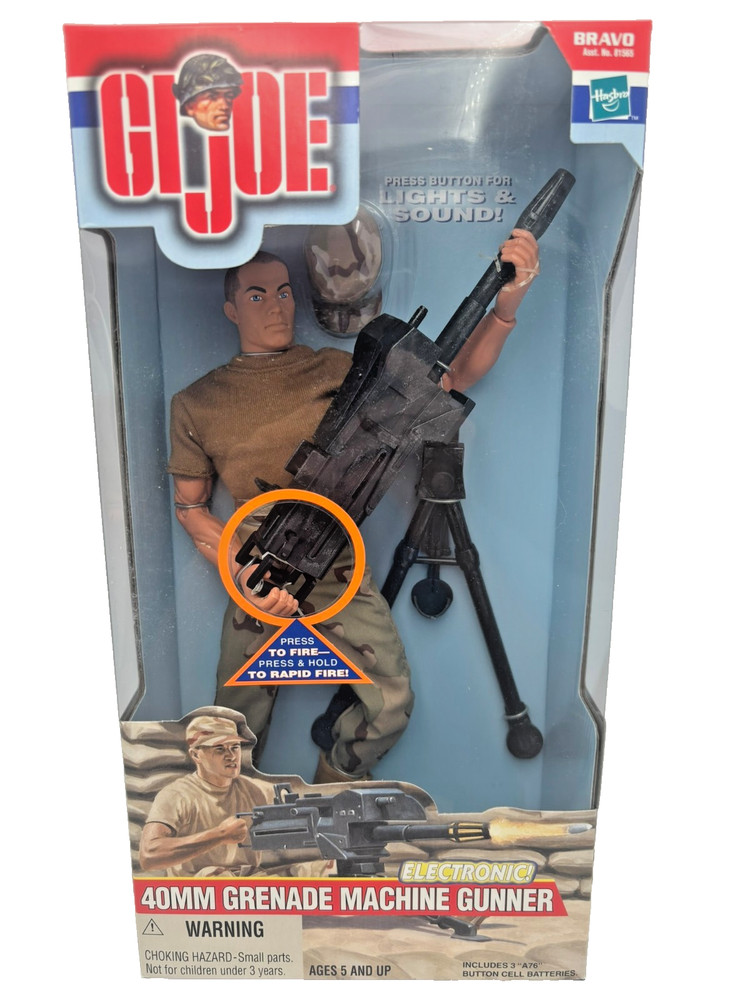 Hasbro 2000 12″ GI Joe – US Military 40mm Grenade Machine Gunner – NIB