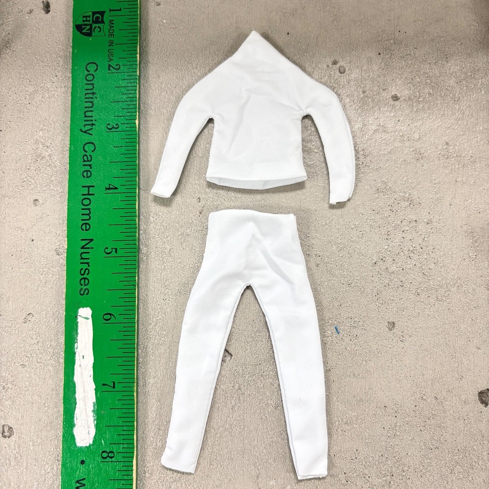 SU-BS-WH: 1/12 White fabric body suit for 6″ Muscular body