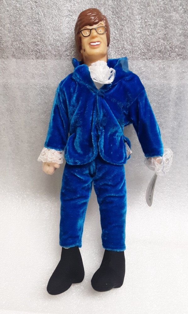 Austin Powers Figure Plush Doll 9” Blue Velvet Suit with Tags 1999