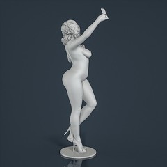 Unpainted Painted resin figurine. Woman Girl naked selfie 1/18 1/24 1/43 1/32