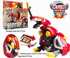 Hello Carbot Tirakoong Tyrannosaurus Dinosaur Egg Transforming Robot Figure Toy