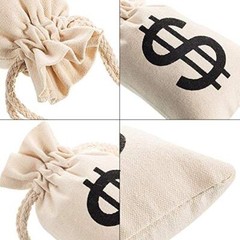 24 Pack Dollar Sign Drawstring Bag for Halloween Party Favors Cowboy Cosplay