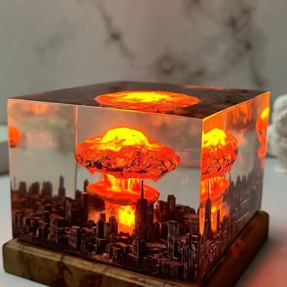 Mushroom Cloud Resin Lamp Atomic Bomb Nuclear Explosion Decorative Gift