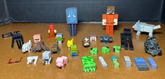 Lot of Minecraft parts some full Figures mini figures 1 key chain 1 Diecast