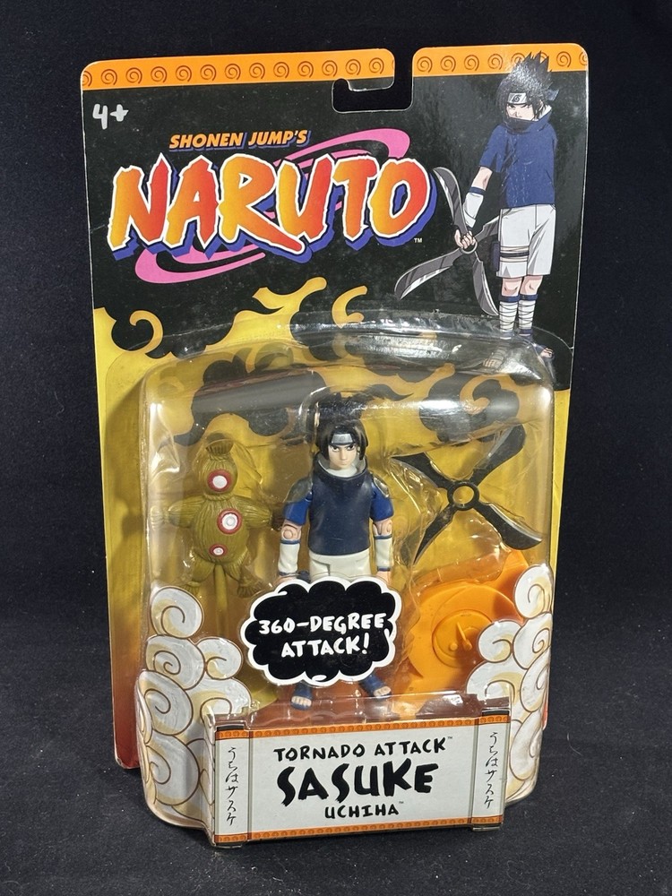 2006 Mattel Naruto Tornado Attack Sasuke Uchiha Action Figure Brand New