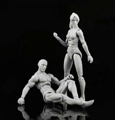1:18 Gray Joint Flexible PVC 3.75inch 10.5cm Male Action Figure Body Head Toys