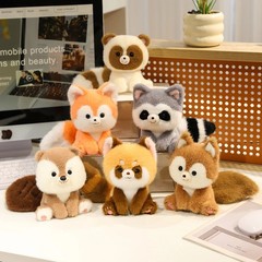Cute Sitting Animals Red Panda Fox Sloth Cat Soft Plush Dolls Stuffed