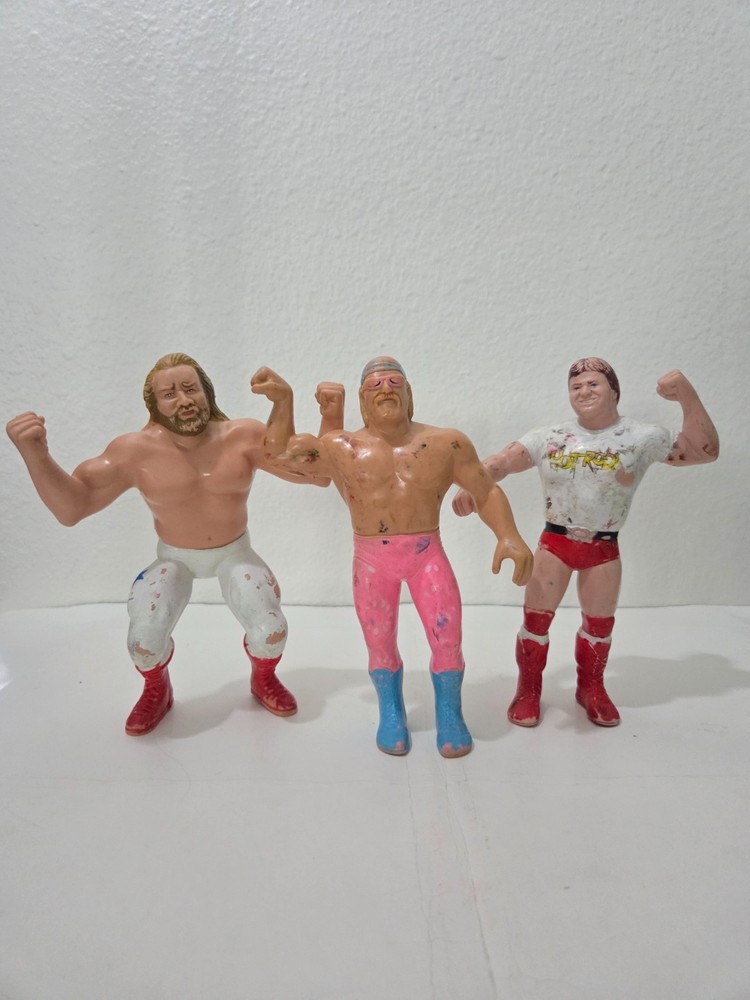 Vintage LJN Wrestling Lot of 3 Roddy Piper, Big John Stud, Jesse Ventura Figures