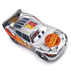 Disney Pixar Cars Movie Silver Metallic Lightning McQueen 1:55 Diecast Model Car