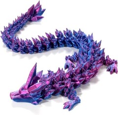 3D Printed Crystal Dragon&Snake Flexible Articulated Dragon Fidget Toys Gift US