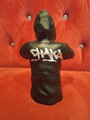 CHAKA FIGURE TOY BLACK HOODIE ‘”CHAKA” TAG FRONT AND BACK 9″ SCALE PLASTIC