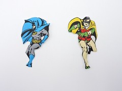 BATMAN and ROBIN Cecemel figure LOT 1983 Plastico Milano Italy vintage DC Senago