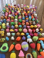 Large Lot Of Squinkies , Shopkins, Puzzle Eraser, Generic Squinkies 170? Pieces