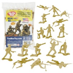 TimMee Plastic Army Men – Tan 48pc Toy Soldier Figures – Made in USA