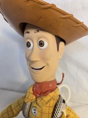 Disney Pixar Toy Story Fire Fightin’ Woody Soft Doll 2004 Drawstring WORKS READ