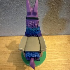 Fortnite Loot Llama Figure Plastic Purple Blue Green Gray w/ Display Stand