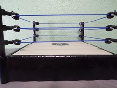WRESTLING RING smackdown live raw wwe mattel blue ropes wwf spring loaded 2010