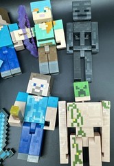 Mattel 5” Minecraft Figure Lot Of 7 Steve Enderman Alex Golem Sword Mixed Years