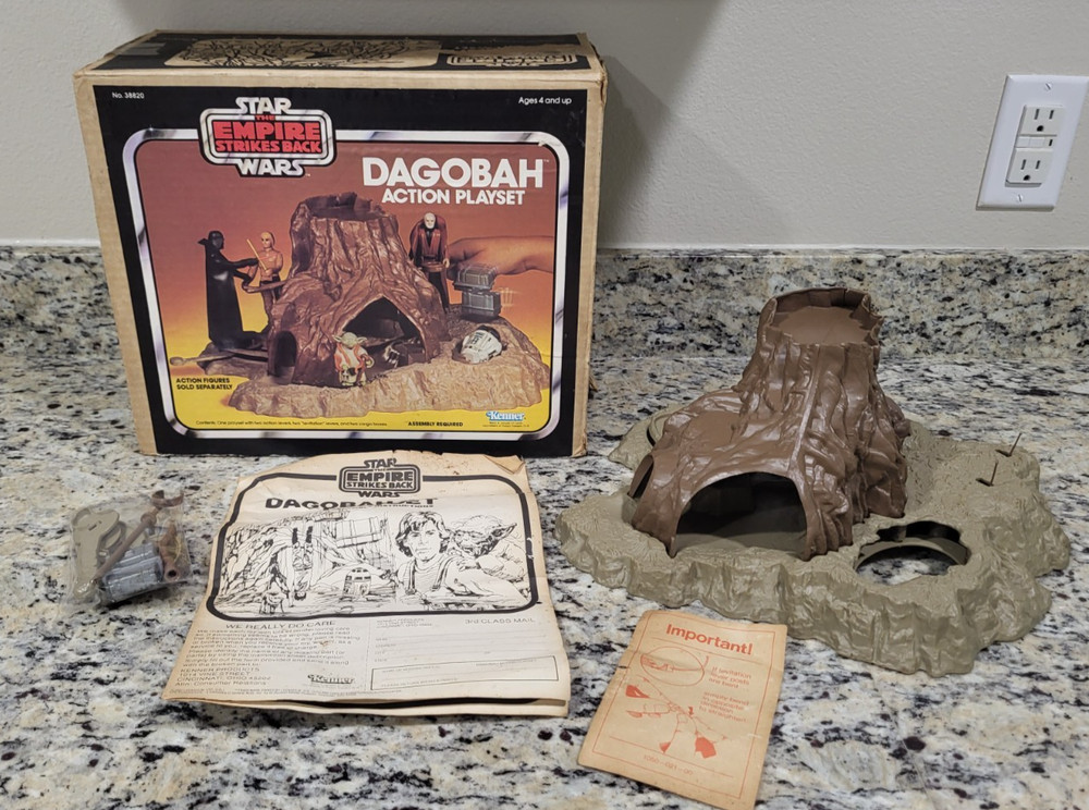 Dagobah Action Playset 1981 STAR WARS COMPLETE Minus Foam w CYLINDER Warning