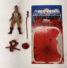 Vintage 1982 MOTU Teela Action Figure w/ Weapon, Card Back