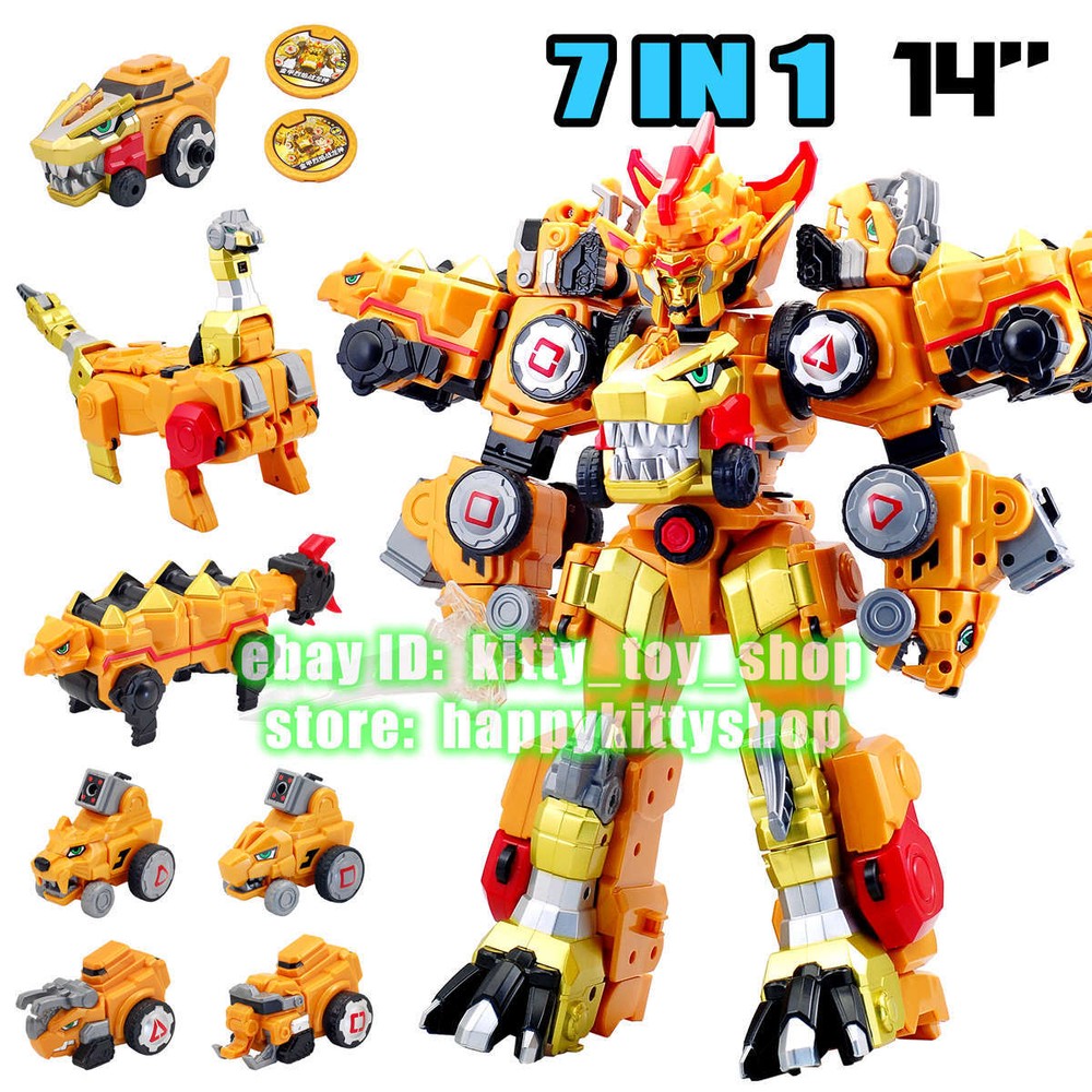 Dino Core Golden Ultimate D-Buster Tyranno Figure 7 in 1 Dinosaur Robot Combiner