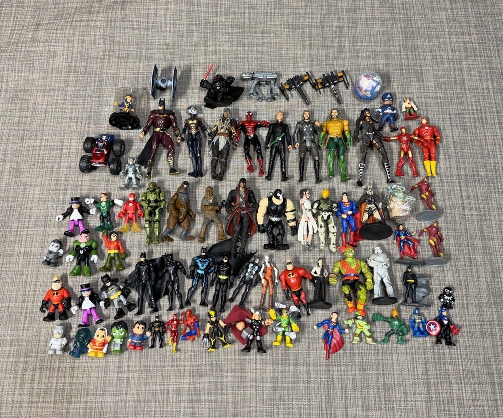 Super Hero Mixed Mega Action Figure Lot Of Many, Batman, Marvel DC