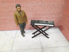 Keyboard with Stand Model Prop 1/10 scale Action Figure Dollhouse Accessory
