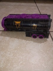 Transforming Train Robot Action Figure Purple Black Green Gray Plastic