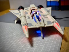 Buck Rogers Thunderfighter Starfighter Model 17in. (BEIGE LARGE ANIMATED LIGHTS)