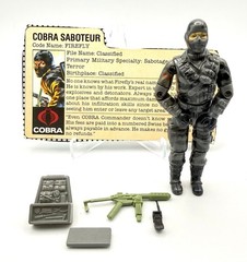 1984 GI JOE Cobra FIREFLY v1 w/ File Card Hasbro ARAH Vintage Nice