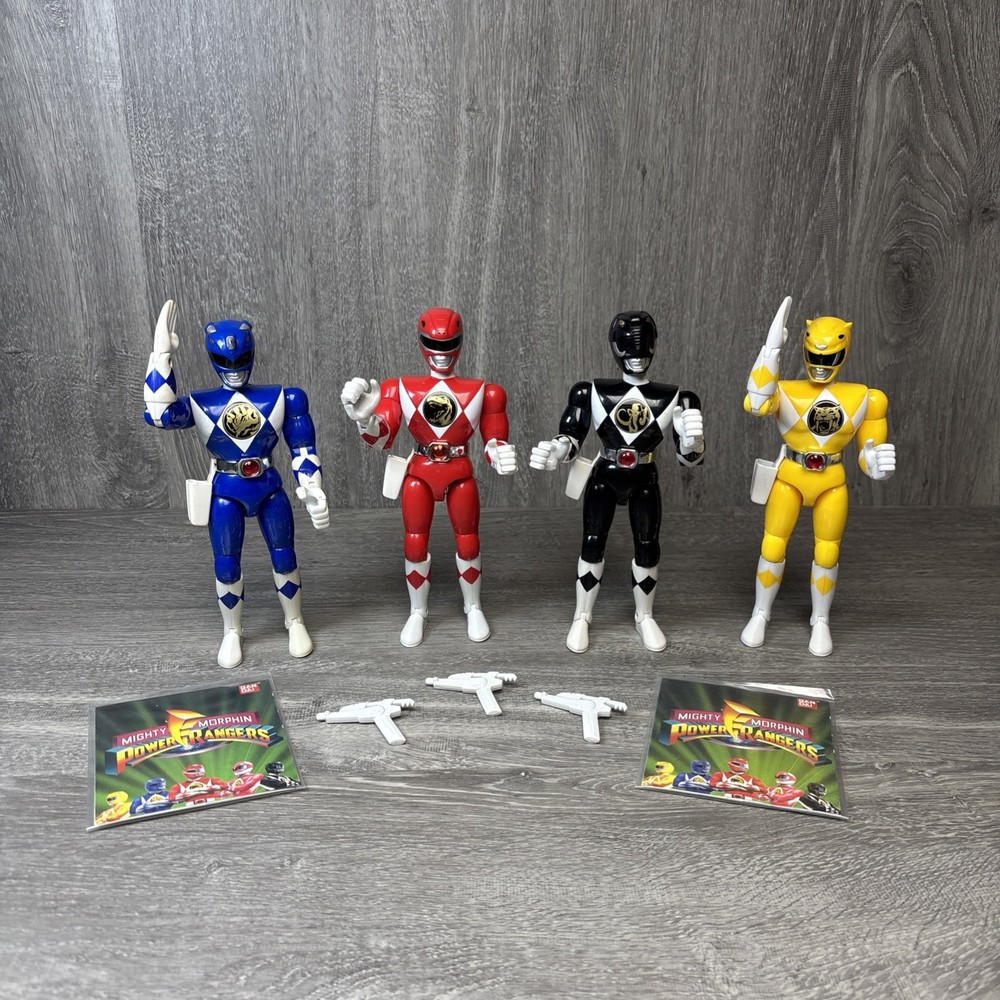 Power Rangers: Karate Chop Action (1994) set of 4 Red Black Yellow Blue Figures