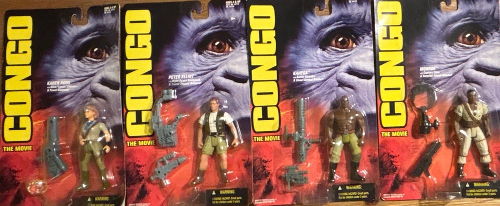 Congo the Movie 1995 Action Figures Karen Ross, Kahega Peter Elliot Monroe 1995