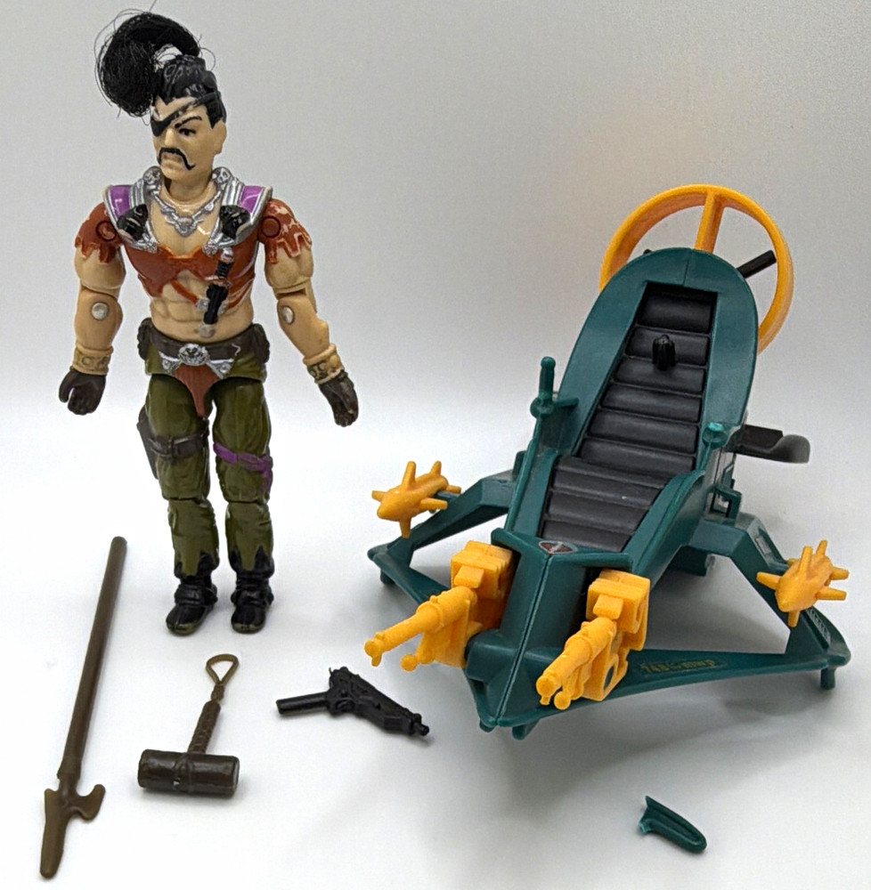 VINTAGE 1987 GI JOE Air Skiff COMPLETE WEAPONS LOT Zanzibar Dreadnok ARAH Broken