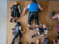 Vintage wwf wwe ljn titan sports jakks wrestling figures lot owen hart mankind